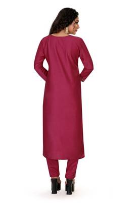 Rani-pink embroidered silk silk-kurtis 2