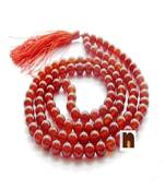 Original Red Hakik (Agate) Round Knotted Beads Mala (109 Beads) (8 MM) (1 Pc)