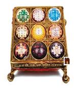 Shri Navgraha Shakti Yantra Chowki In Brass For Navgraha Shanti (10 cm) (1 Pc)