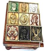 Navgraha | Navgrah Devta Pujan Yantra Chowki In Brass (12.5 Cms) (1 Pc)