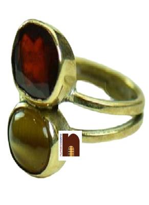  Cats eye Gemstones Adjustable Ring In Ashtadhatu For RahuKetu (1 Pc) 1