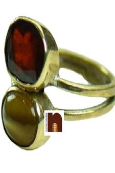  Cats eye Gemstones Adjustable Ring In Ashtadhatu For RahuKetu (1 Pc)