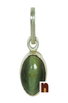 Cat's Eye Gemstone Pendant In White Metal With Lab Certificate (77.5 Ct Approx) (1 Pc)