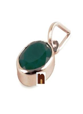 Emerald | Panna Gemstone Pendant In White Metal With Lab Certificate (5.56 Ct Approx) (1 Pc) 1