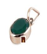 Emerald | Panna Gemstone Pendant In White Metal With Lab Certificate (5.56 Ct Approx) (1 Pc)