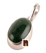  Original Green Jade Gemstone Pendant In White Metal With Lab Certificate (77.5 Ct Approx) (1 Pc)