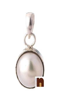 Pearl | Moti Gemstone Pendant In White Metal With Lab Certificate (77.5 Ct Approx) (1 Pc)