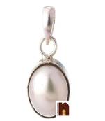 Pearl | Moti Gemstone Pendant In White Metal With Lab Certificate (77.5 Ct Approx) (1 Pc)