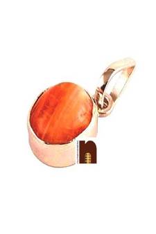 Carnelian Gemstone Pendant In White Metal With Lab Certificate (Red | Orange) (77.5 Ct Approx) (1 Pc)