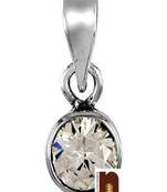 Zircon Crystal Gemstone Pendant In White Metal With Lab Certificate (77.5 Ct Approx) (1 Pc)