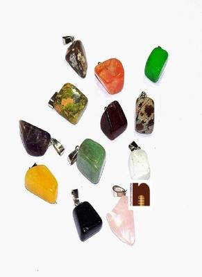 Chakra Crystal Healing Stone Pendants for Good Luck (12 Pcs) 1