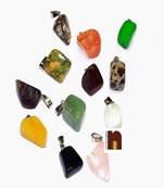 Chakra Crystal Healing Stone Pendants for Good Luck (12 Pcs)