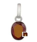 Hessonite | Gomed Gemstone Pendant In Pure Silver With Lab Certificate (55.5 Ct Approx) (1 Pc)