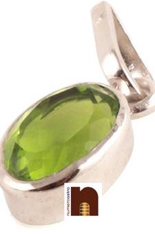 Peridot Gemstone Pendant In White Metal With Lab Certificate (66.5 Ct Approx) (1 Pc)