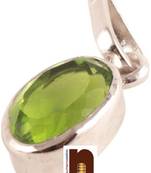 Peridot Gemstone Pendant In White Metal With Lab Certificate (66.5 Ct Approx) (1 Pc)