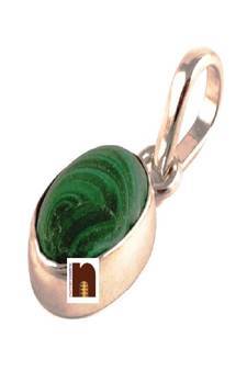 Malachite Gemstone Pendant In White Metal With Lab Certificate (77.5 Ct Approx) (1 Pc)