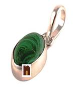 Malachite Gemstone Pendant In White Metal With Lab Certificate (77.5 Ct Approx) (1 Pc)