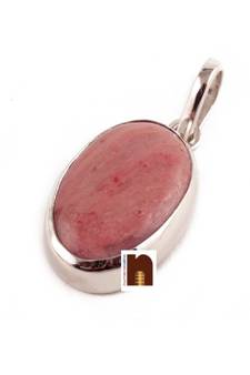 RhodoChrosite Gemstone Pendant In White Metal With Lab Certificate (77.5 Ct Approx) (1 Pc)