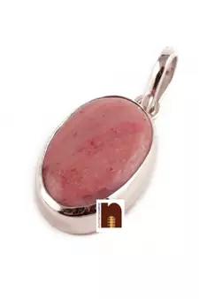 RhodoChrosite Gemstone Pendant In White Metal With Lab Certificate (77.5 Ct Approx) (1 Pc)