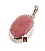 RhodoChrosite Gemstone Pendant In White Metal With Lab Certificate (77.5 Ct Approx) (1 Pc)