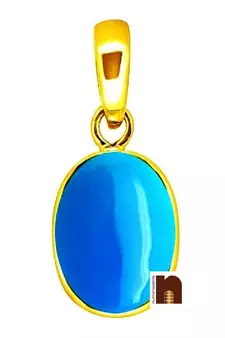 Turquoise | Firoza Gemstone Pendant In Ashtadhatu With Lab Certificate (77.5 Ct Approx) (1 Pc)