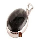 Black Rutalite Gemstone Pendant In White Metal With Lab Certificate (77.5 Ct Approx) (1 Pc)