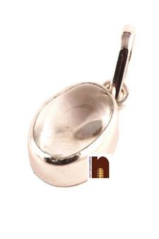 Clear Quartz Crystal Gemstone Pendant In White Metal With Lab Certificate (77.5 Ct Approx) (1 Pc)
