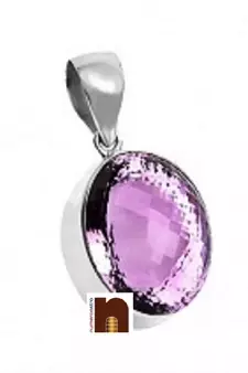 Amethyst Gem Stone Pendant In Pure Silver With Lab Certificate (77.5 Ct Approx) (1 Pc)