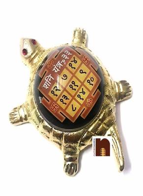 Shri Shani Yantra On Turtle | Tortoise (Small) (11 Cms) (1 Pc) 1