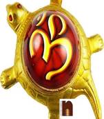 Om | Aum Yantra On Turtle | Tortoise (Small) (11 Cms) (1 Pc)