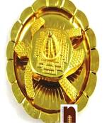 Ashtadhatu Pyramid Shri Yantra Turtle/Tortoise In Plate 3 cm (Brass Gold)