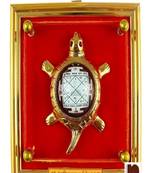 Kulik Kaal Sarp Yog Yantra On Brass Turtle/Tortoise In Frame (Wall Hanging) (17 Cms) (1 Pc)
