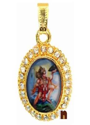 Stone Studded Gold Plated Hanuman Ji Pendant (1 Pc) 1