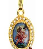 Stone Studded Gold Plated Hanuman Ji Pendant (1 Pc)