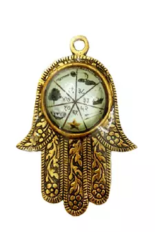 Shri Sarv Karya Sidhi Hand Shape Yantra Wall Hanging (14 Cms) (1 Pc)