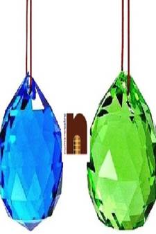 Feng Shui Crystal Balls (Green & Blue) (4 cm) (Pack Of 2)