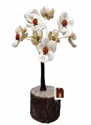 Gomti Chakra Tree With Rudraksha Beads Flower (18 Cms) (1 Pc) 1