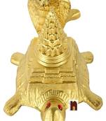 Shri Yantra On Turtle | Tortoise With Naag | Sarp Devta In Brass (11 Cms)
