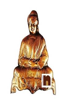 Swami Vivekanand Sitting Idol In Aluminium/Copper (21 cm)