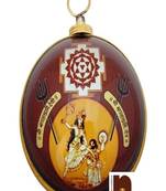 Shri Baglamukhi Round Wall Hanging Brass Yantra (Pack of 1)
