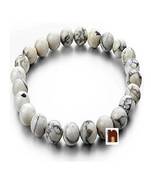 Howlite Round Beads Bracelet (Stretchable) (1 Pc)