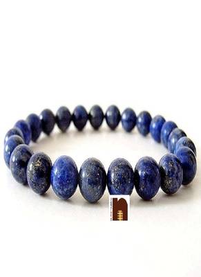 Lapis Lazuli Round Beads Stretchable Bracelet (7 MM) (1 Pc) 1