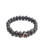 Lava Stone Round Beads Stretchable Bracelet For Inner Strength (1 Pc)