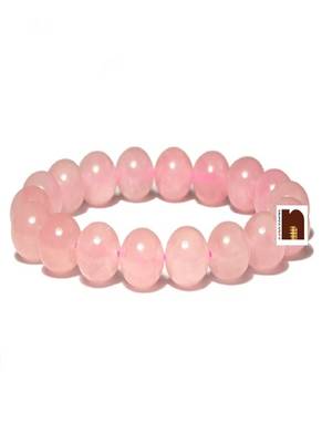Rose Quartz Round Beads Bracelet Stretchable (1 Pc) 1