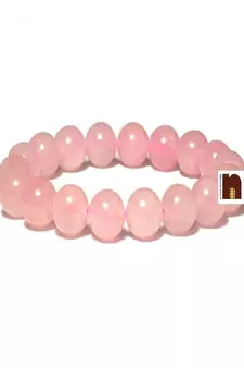 Rose Quartz Round Beads Bracelet Stretchable (1 Pc)