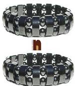 Stretchable Designer Black Magnetic Bracelet For Good Health (Pack Of 2)
