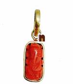 Moonga/Coral Lord Ganesha Pendant In Ashtadhatu (1 Pc)