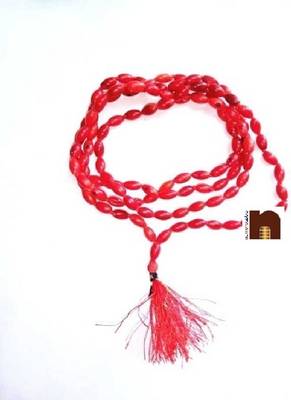  Genuine Red Moonga Mala (Oval Shape Beads) (1 Pc) 1