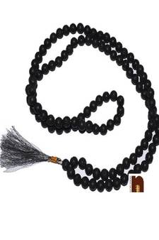 Black Agate | Hakik Mala Hand Knotted Mala (108+1) Beads (67 MM Approx) (1 Pc)
