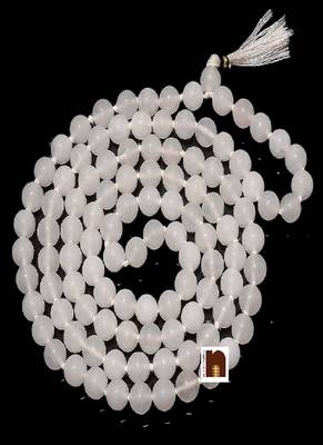 White Agate/Hakik Stone Round Beads Mala (109 Beads) 1